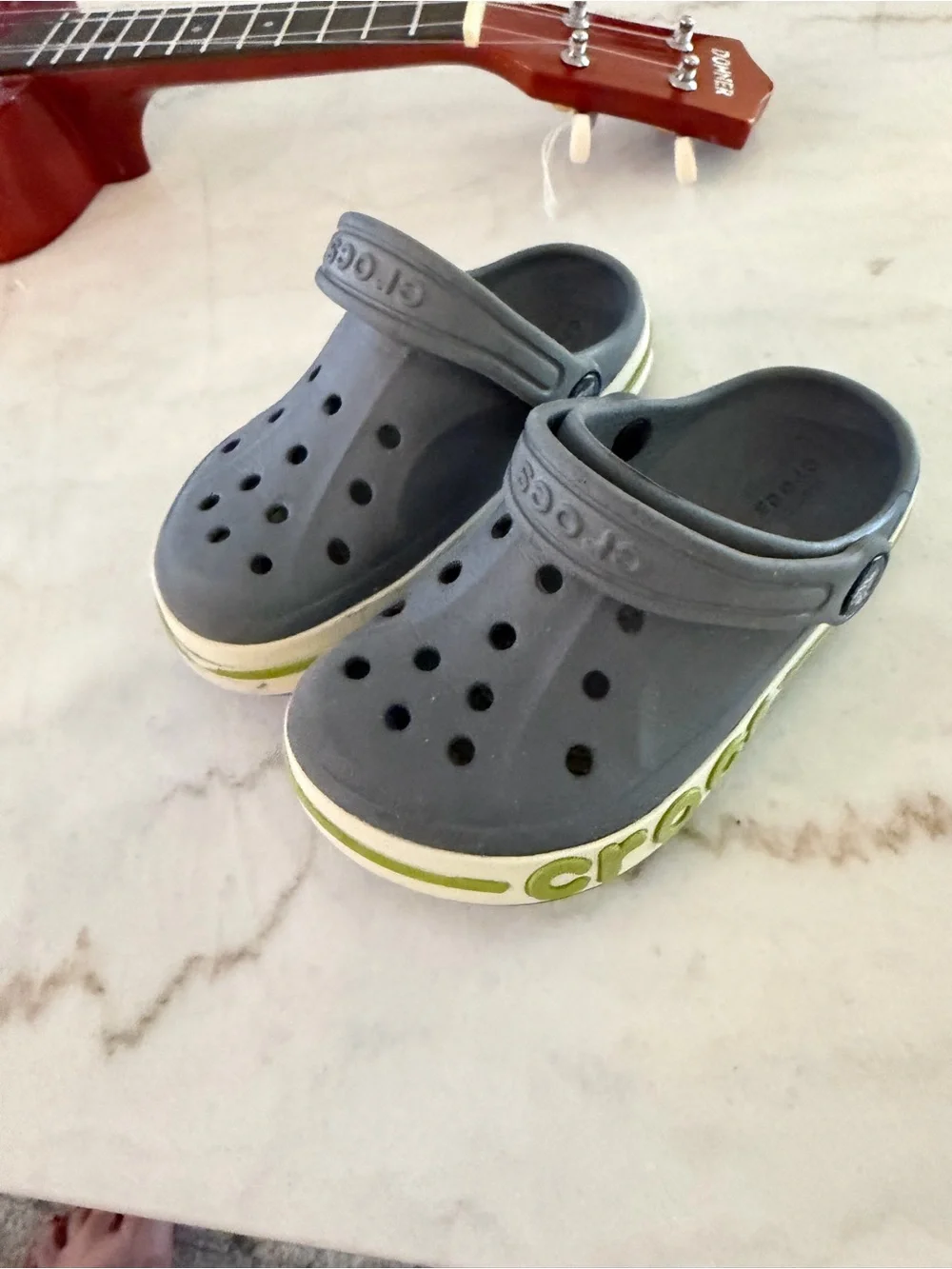 Crocs Kids'  BAYABAND CLOG Grey / Lime Punch size 10C